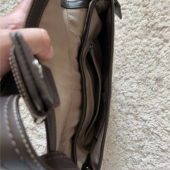 Coach Vintage Soho Y2K Leather Buckle Flap Shoulder Bag WHT/BWN F10910 & Wallet - Picture 9 of 15